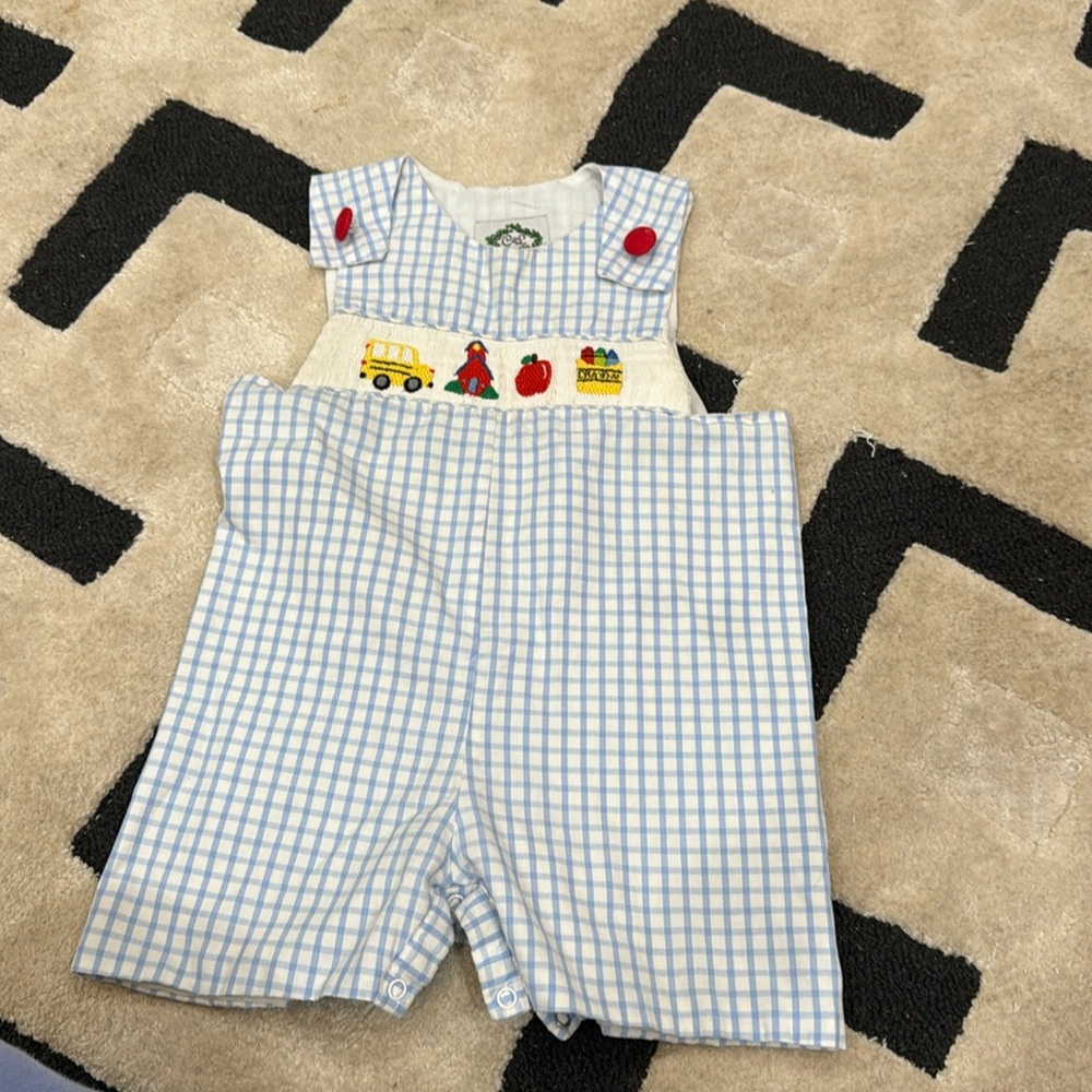 C&L Cecil & Lou Back to school John John smocked 2t